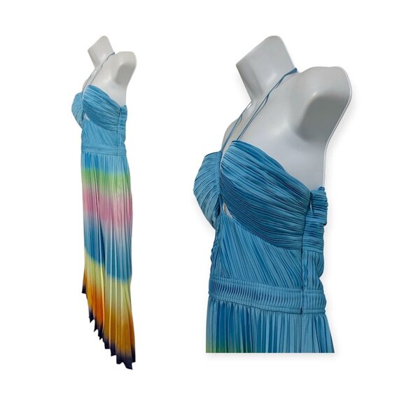 Jonathan Simkhai Annita Halter Dress Capri Blue Size 2 NWT - Picture 13 of 16